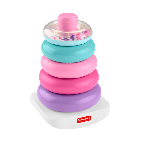 Fisher-Price - Pyramide Arc-en-ciel - Jouet d'éveil a empiler pour bébés - Fisher-Price - JGP94