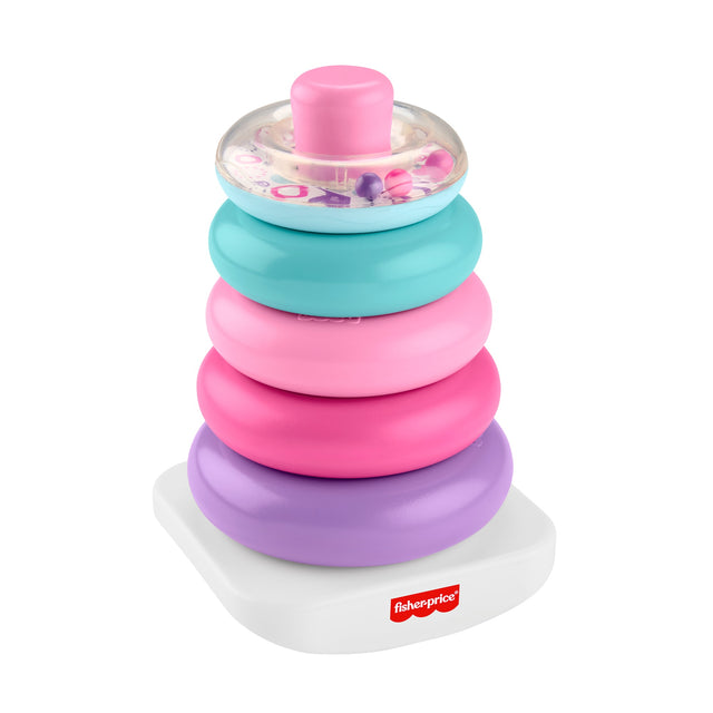 Fisher-Price - Pyramide Arc-en-ciel - Jouet d'éveil a empiler pour bébés - Fisher-Price - JGP94