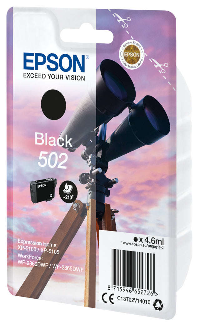 EPSON Cartouche d'encre 502 Noir - Jumelles (C13T02V14010)