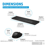 Ensemble Clavier Souris sans fil HP 650 - AZERTY - Noir