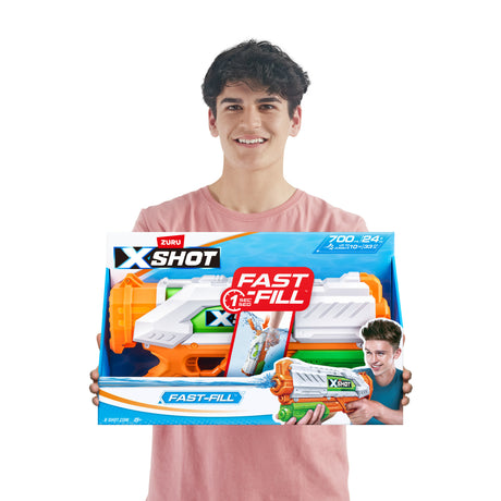 Pistolet ŕ eau - ZURU - X-SHOT Medium Fast-Fill - Remplissage 1 seconde - Portée 9 m - Réservoir 700 ml