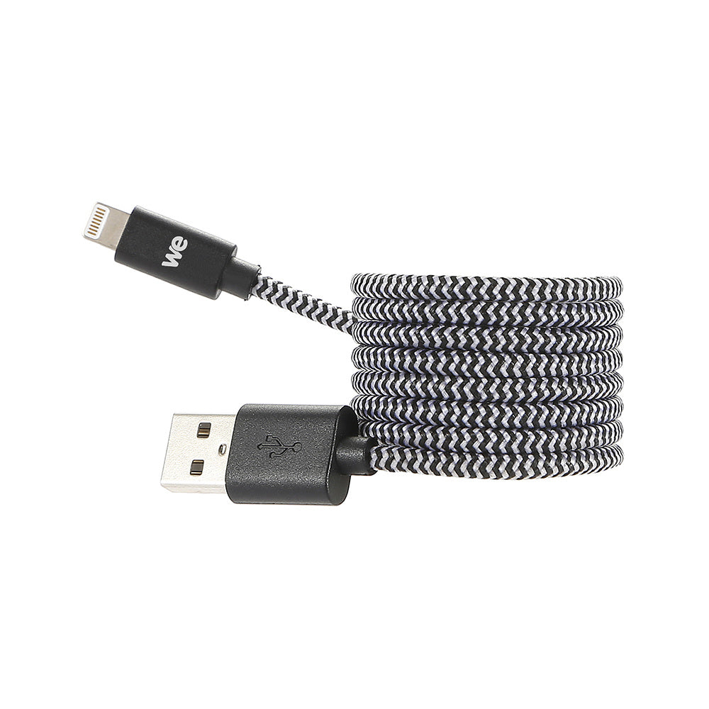 C ble USB-C/Lightning nylon tressé 1m - noir & blanc Charge rapide Connecteurs e