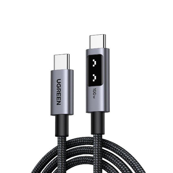 Câble data USB-C vers USB-C - UGREEN - PD 100W - Nylon - 1 m - Noir