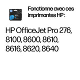 HP 951XL Cartouche d'encre cyan grande capacité authentique (CN046AE) pour HP OfficeJet Pro 251dw/276dw/8100/8600