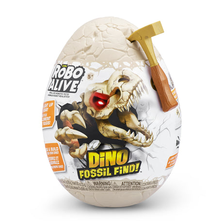Jeu de fouille - ZURU - ROBO ALIVE Dino Fossil Find - 4 dinos a assembler - Roche et slime - Fossiles a collectionner
