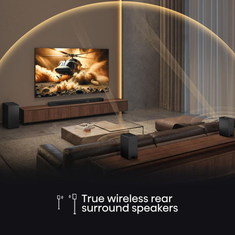 Barre de son - HISENSE - AX5140Q - 5.1.4 Canaux - Dolby Atmos & DTS:X - 520W - Caisson et enceintes arriere sans fil - HDMI eARC