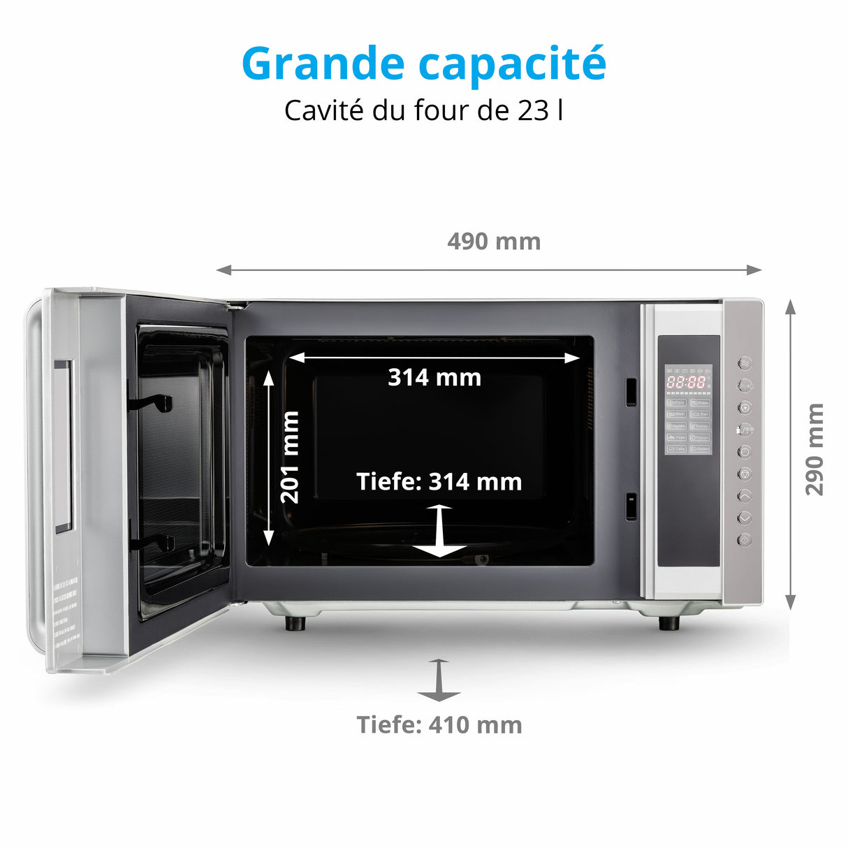 Micro-ondes combiné MEDION MD17495 - 23L - 800W - 1200W Grill - Pose libre - Argent