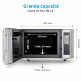 Micro-ondes combiné MEDION MD17495 - 23L - 800W - 1200W Grill - Pose libre - Argent