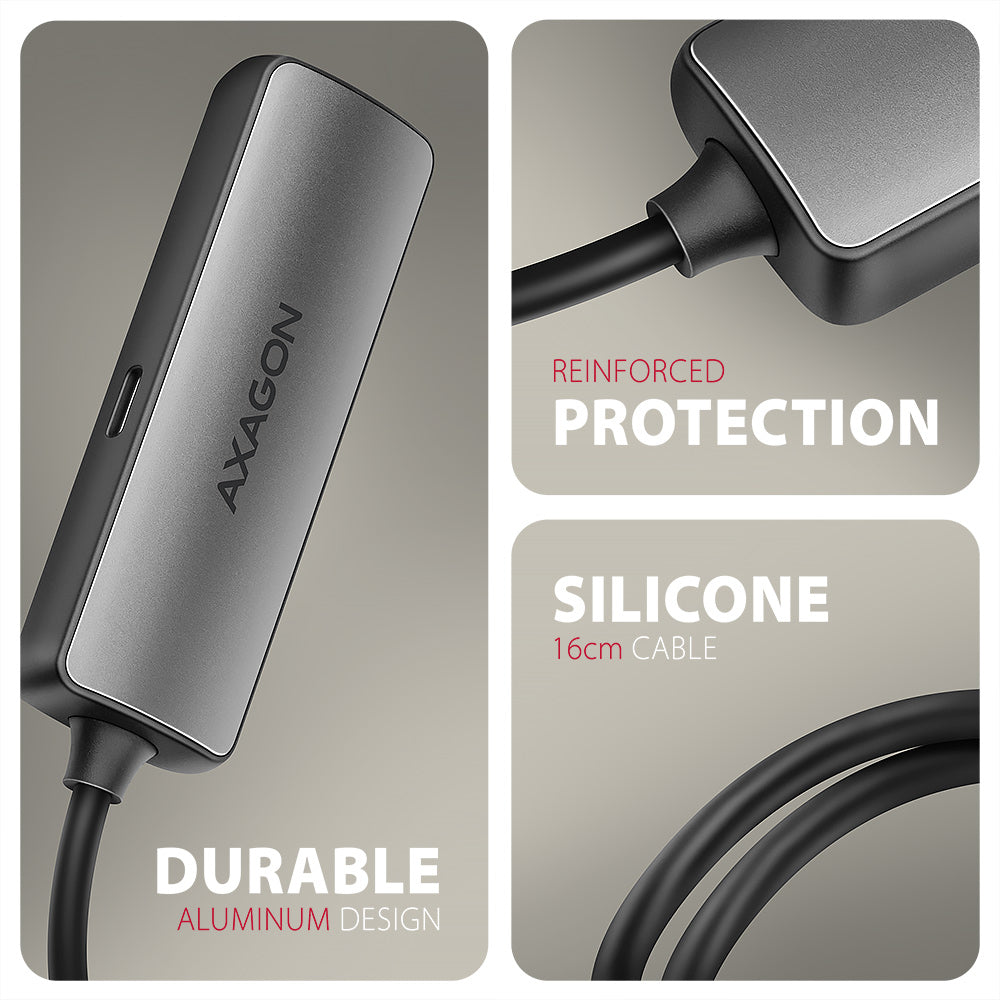 Adaptateur USB-C Axagon vers HDMI 2.1 M/F 15cm (Gris)