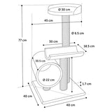 FLAMINGO Arbre à chat Burt 40x40x77 cm Gris