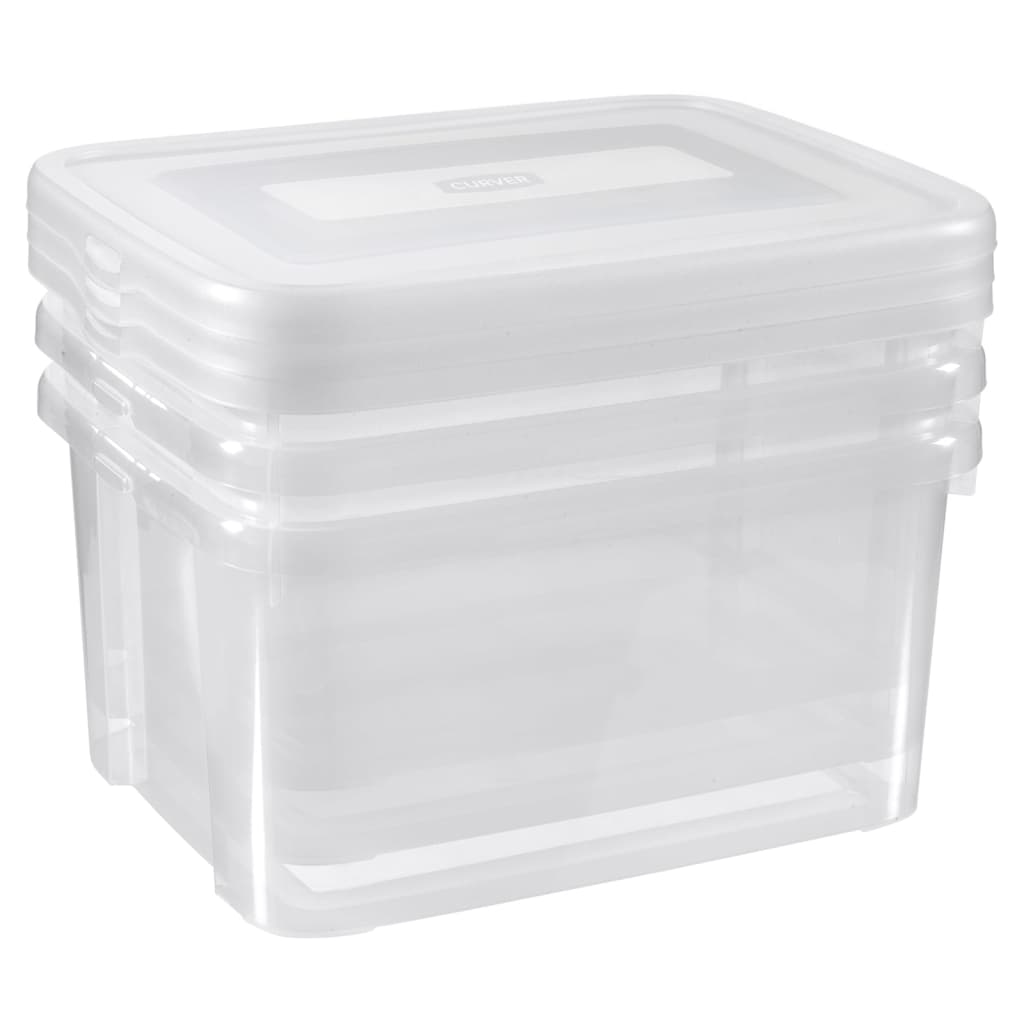 Curver Ensemble de boîtes de rangement Handy 3x25L Transparent