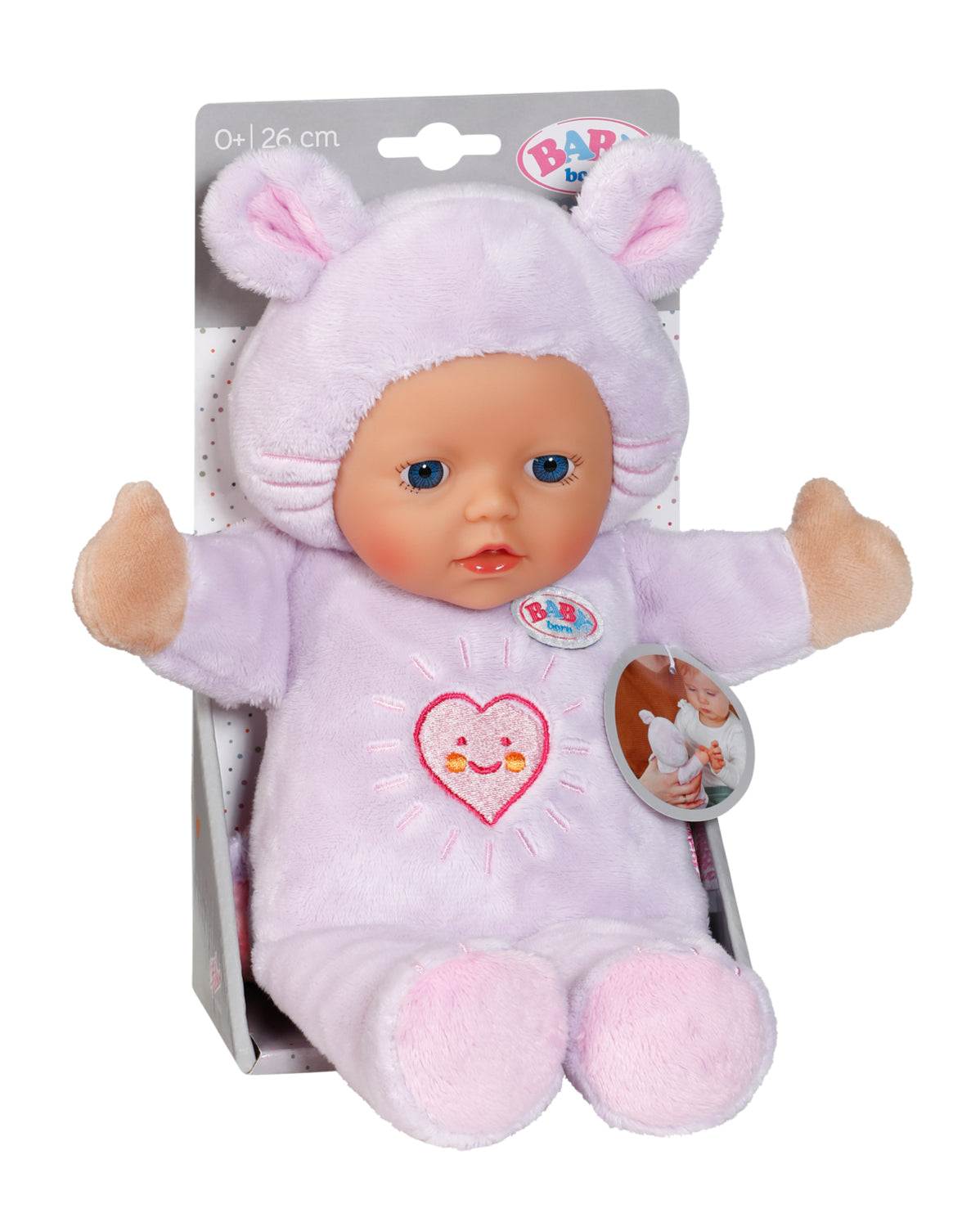 Poupon - BABY BORN - Poupon Souris - Petites oreilles douces et poches pour les doigts - 26 cm - Nouveau-né