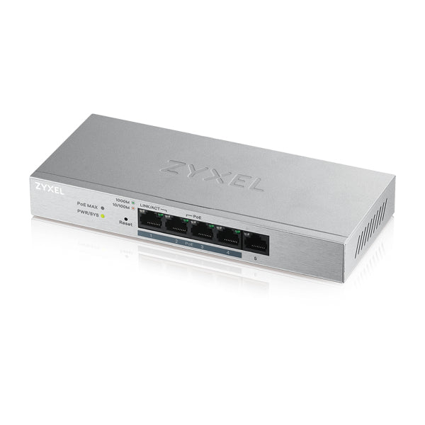 Switch réseau ethernet Gigabit Zyxel GS1200-HP v2 - 5 ports dont 4x PoE