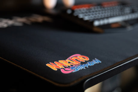 Tapis de souris gaming - KONIX - Naruto Shippuden - XXL 90 x 46 cm - Base antidérapante en caoutchouc - Noir