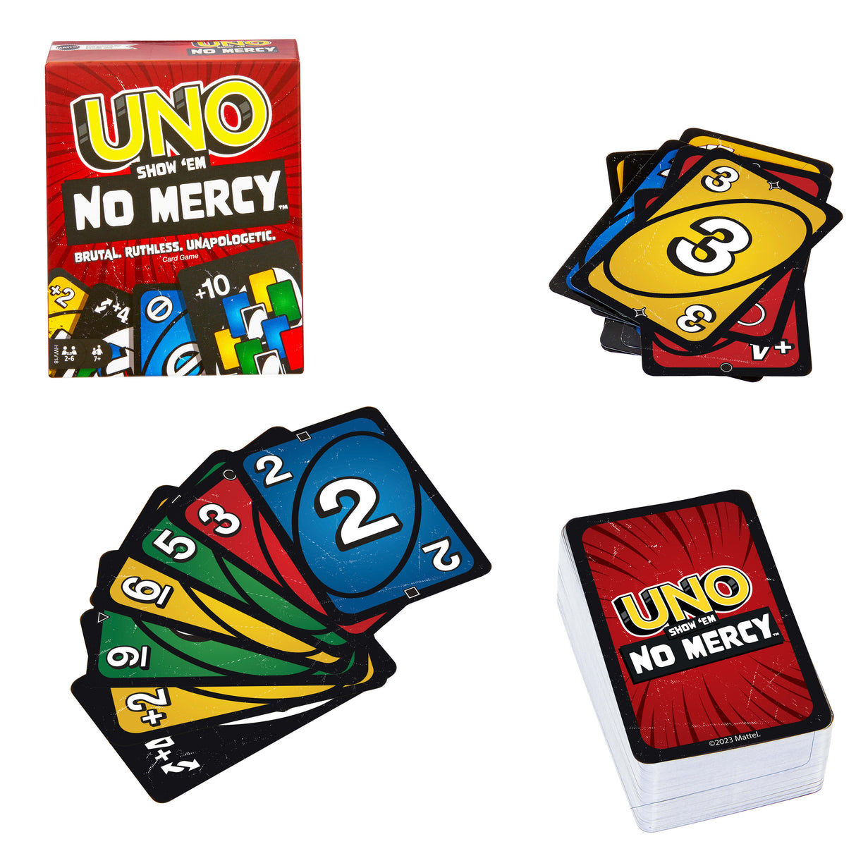 Mattel Games - UNO No Mercy - Jeu de cartes pour toute la famille