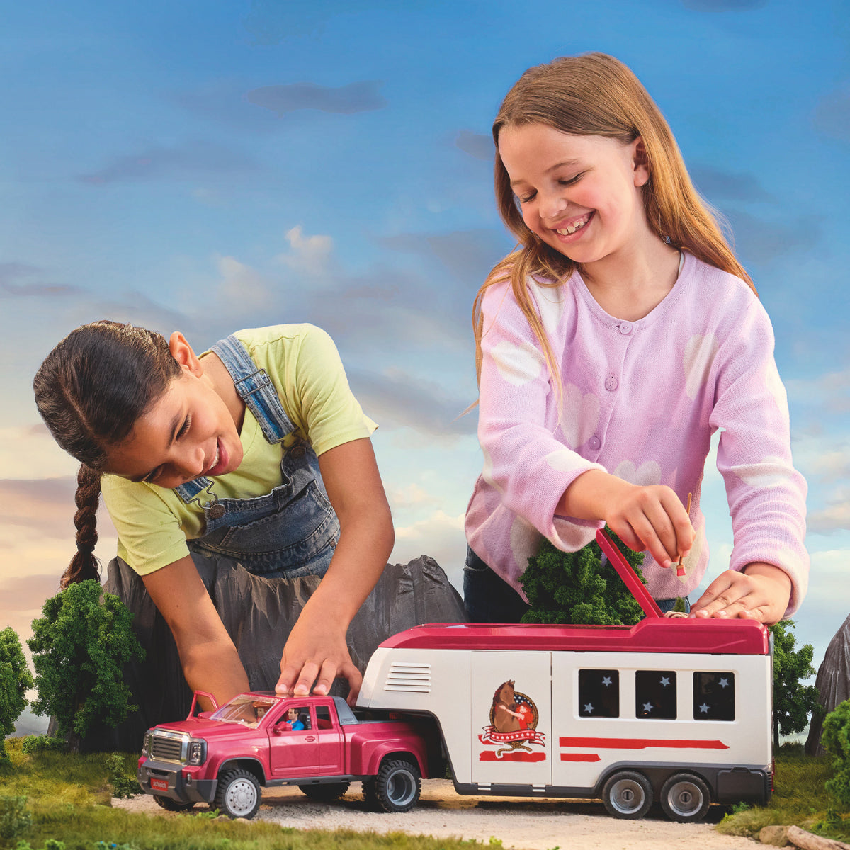 Coffret Pick-up et sa grande remorque équestre, Schleich 42705 Gamme Horse Club