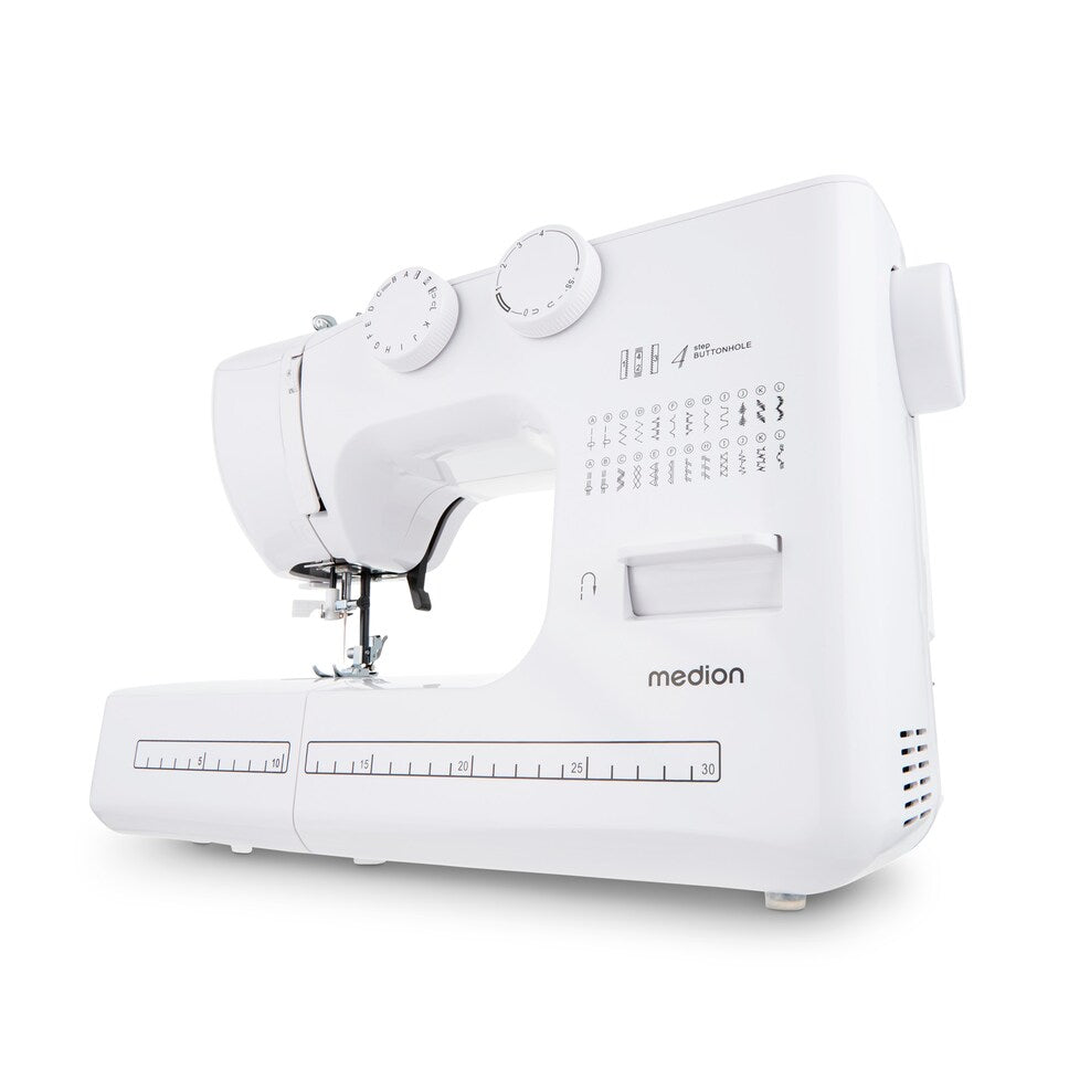 Machine a Coudre - MEDION - SM 60 - 62W - 24 Points + Points Doubles - 700 tr/min - LED - Blanc