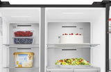 Réfrigérateur Américain - HISENSE - RS818N4TFC - 632 L - Classe C - 91 x 73 x 179 cm - Inox noir