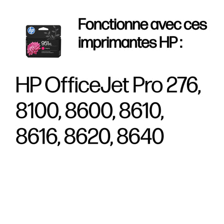 HP 951XL Cartouche d'encre magenta grande capacité authentique (CN047AE)  pour HP OfficeJet Pro 251dw/276dw/8100/8600