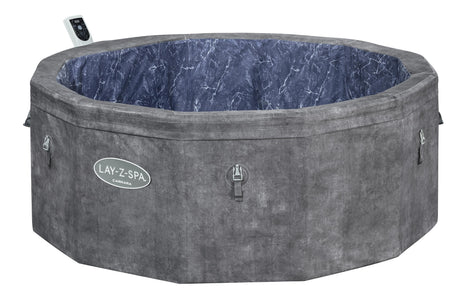 Spa semi rigide BESTWAY - Lay-Z-Spa Carrara - 140 airjets - 170 x 65 cm - 4 a 6 places - Rond (couverture, cartouche, 4 appuie-tete)