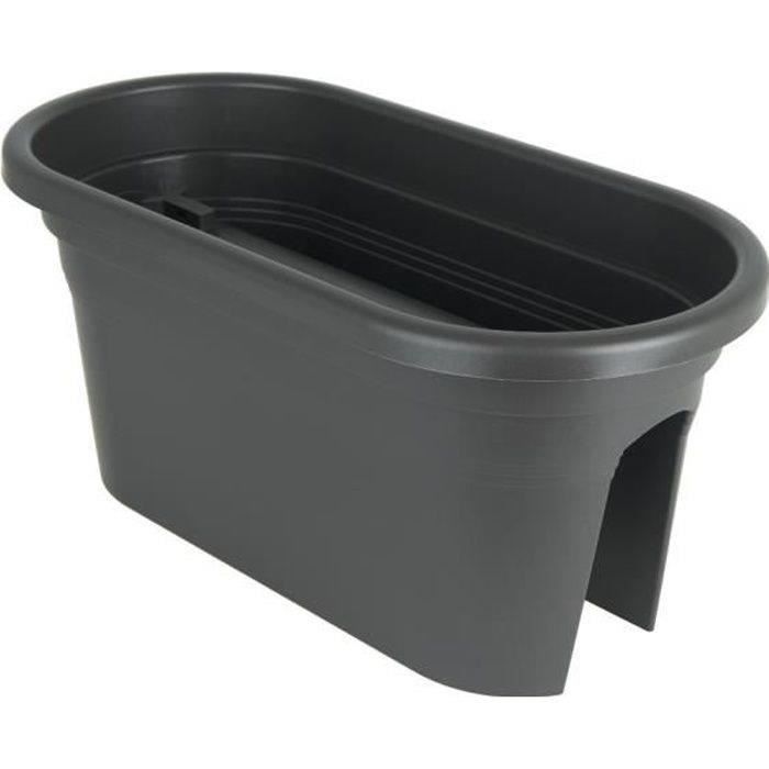 ARTEVASI Venezia balcony planter - 30 x 60 x H 27 cm - 18 L - Anthracite grey