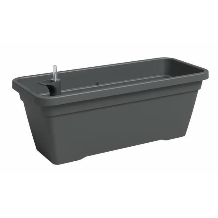 Planter - Plastic - Anthracite - Rectangular - L57.9 x D24.3 x H22cm - ARTEVASI