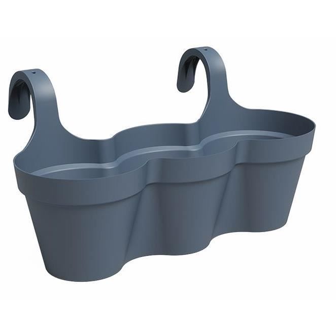 Pot ARTEVASI - CAPRI TRIPLE - Balcon - Bleu Ardoise - L54 x P30,5 x H28 cm