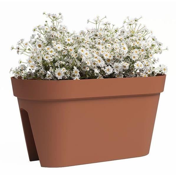 Jardiniere Balcon - Plastique - Terre cuite - Rectangulaire - L60 x P30 x H30cm - ARTEVASI