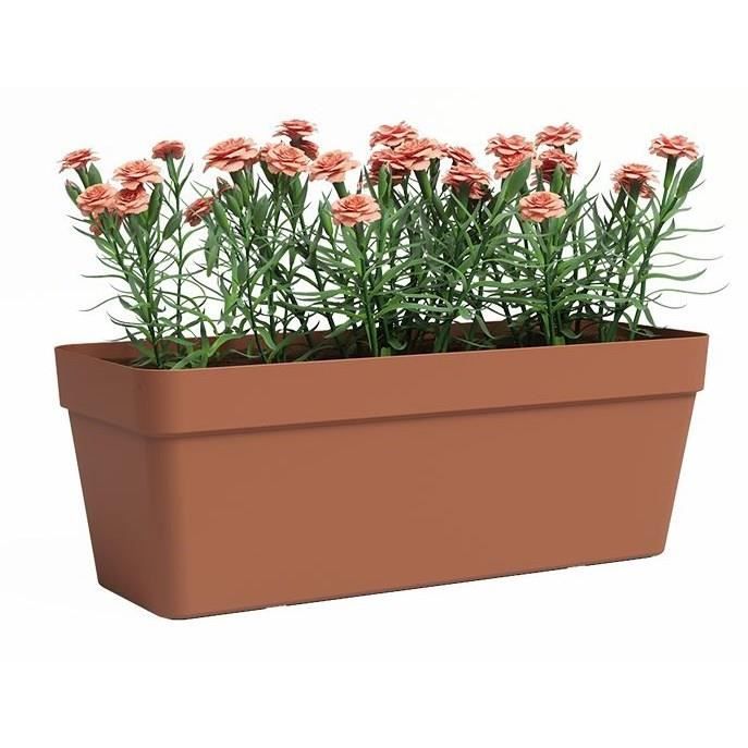 Jardiniere - Plastique - Terre cuite - Rectangulaire - L49,9 x P20 x H18,1cm - ARTEVASI