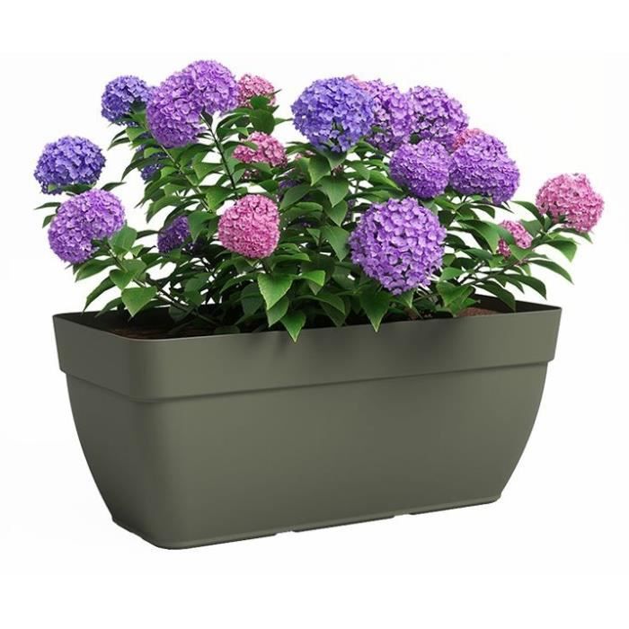 ARTEVASI Jardiniere - Plastique - Vert sec - Rectangulaire - L57,9 x P37 x H33,5cm