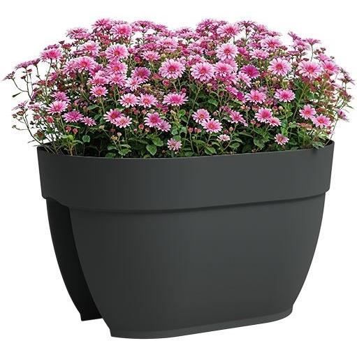ARTEVASI Jardiniere balcon CAPRI CAMPANA - 40 ma - Anthracite - 39 x 25,6 x 22,5 cm