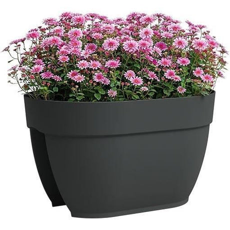 ARTEVASI Jardiniere balcon CAPRI CAMPANA - 40 ma - Anthracite - 39 x 25,6 x 22,5 cm