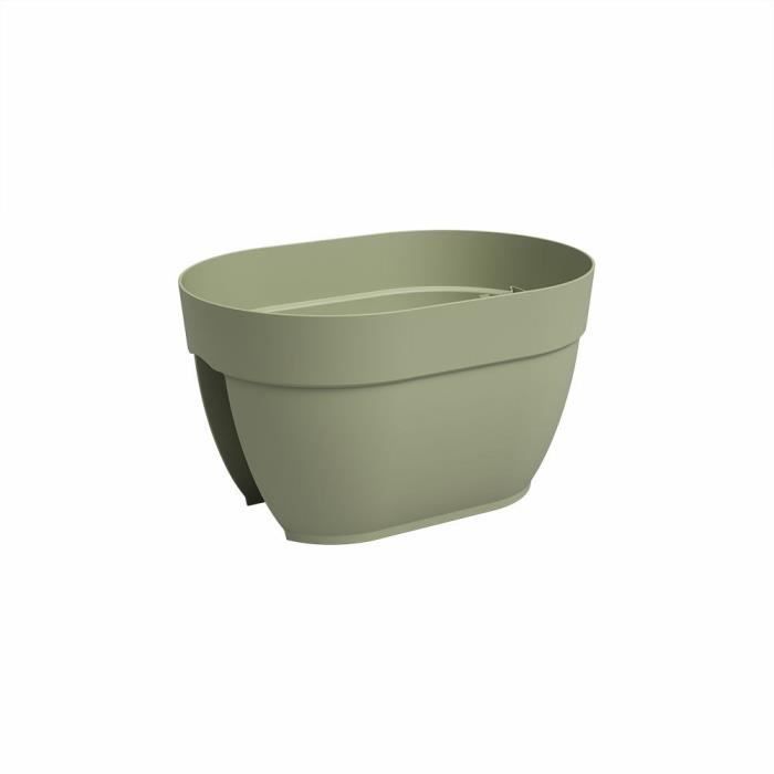 ARTEVASI Jardiniere balcon CAPRI CAMPANA - 40 ma - Vert cendré - 39 x 25,6 x 22,5 cm