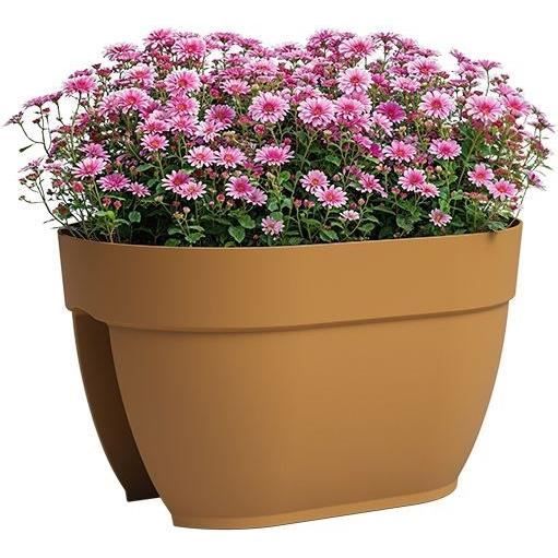 ARTEVASI Jardiniere balcon CAPRI CAMPANA - 40 ma - Jaune miel - 39 x 25,6 x 22,5 cm