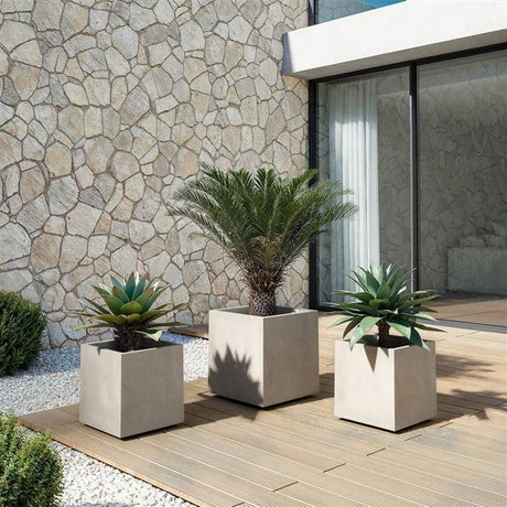 ARTEVASI Pot de fleur - SYDNEY - 40 cm - 31 L - Gris Clair - Dimensions: 39.5x395x43 cm