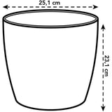 ELHO Lot de 2 pots de fleurs rond Brussels - 17 L - Ø 25,1 x H 23.2 cm - Noir