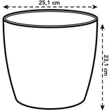 ELHO Lot de 2 pots de fleurs rond Brussels - 17 L - Ø 25,1 x H 23.2 cm - Noir