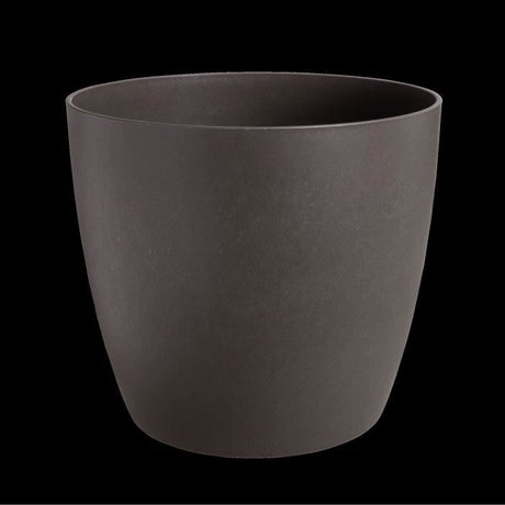 ELHO Lot de 3 pots de fleurs rond The Coffee Collection - Ř14xH12,6cm, Ř16xH14,7cm, Ř18xH16,8 cm - 7 L - Marron