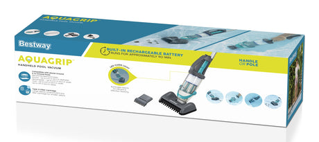 Aspirateur de piscine a main AquaGrip™, temps de marche 90 minutes, pour piscines jusqu'a 6,10m de diametre