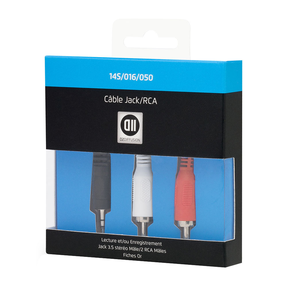 C ble Jack3,5mm m le/2RCA m le 50cm