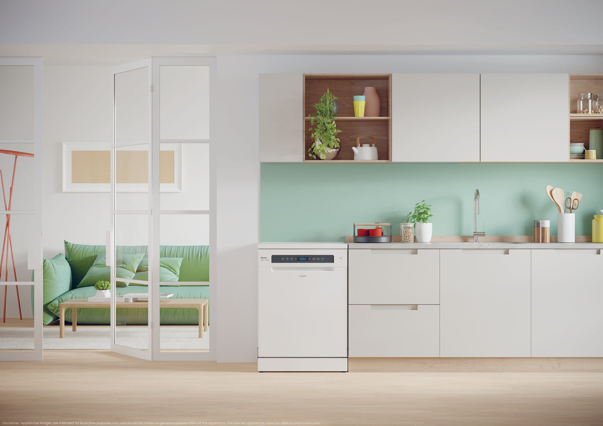 Lave-vaisselle pose libre CANDY CF 4C4F0W? Rapido  - 14 couverts - Induction - L60cm - 44dB - Connecté - Blanc