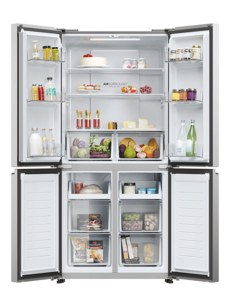 Réfrigérateur multi-portes - HAIER - HCR3818ENMM - Classe E - 467 L - 35 dB - 181,5 x 83,3 x 65 cm - Silver