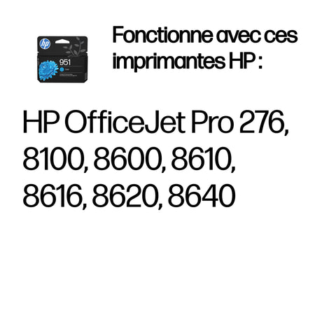 HP 951 Cartouche d'Encre Cyan Authentique (CN050AE)