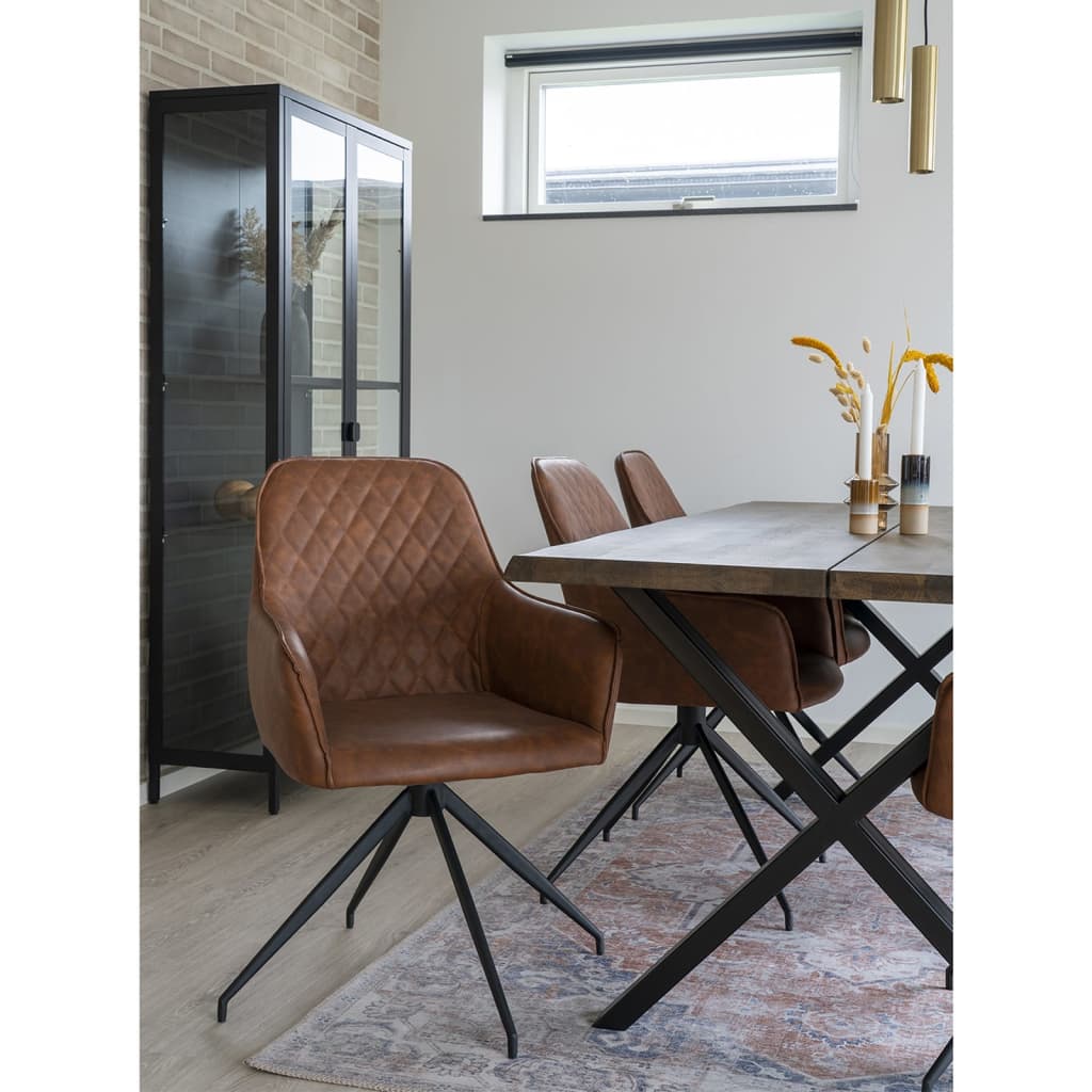 House Nordic Ava Swivel Dining Chair Brown