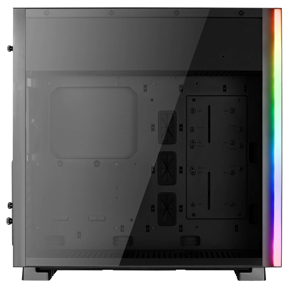 Boitier Moyen Tour ATX AeroCool Glo RGB avec panneau vitré (Noir)