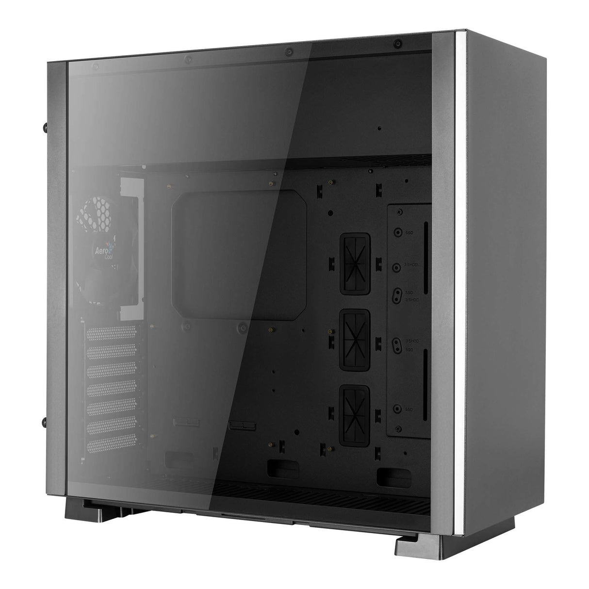 Boitier Moyen Tour ATX AeroCool Glo RGB avec panneau vitré (Noir)