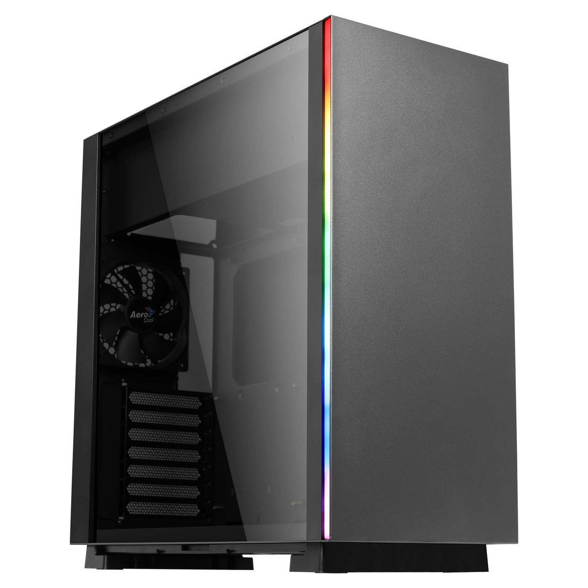 Boitier Moyen Tour ATX AeroCool Glo RGB avec panneau vitré (Noir)