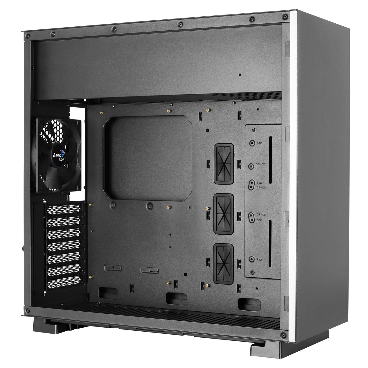 Boitier Moyen Tour ATX AeroCool Glo RGB avec panneau vitré (Noir)