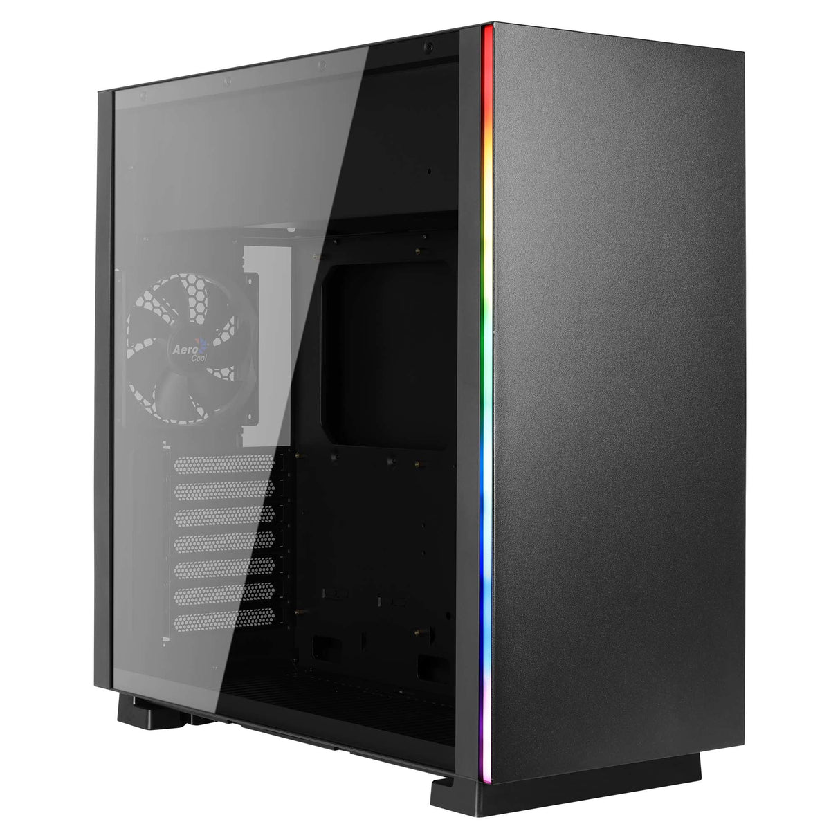 Boitier Moyen Tour ATX AeroCool Glo RGB avec panneau vitré (Noir)