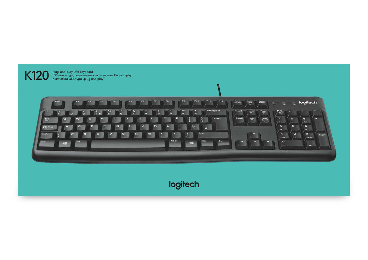 Clavier Logitech K120 Qwerty USB (OEM) (Noir)
